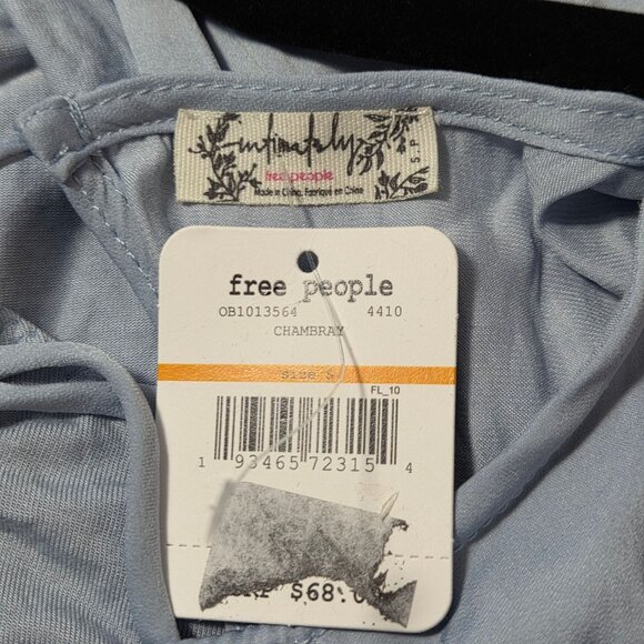 NWT Free People Women's Pretty Please Popover Blue Ruffled Bodysuit - Picture 3 of 6